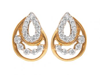 Pear Drop Design Prong Set Diamond Earrings